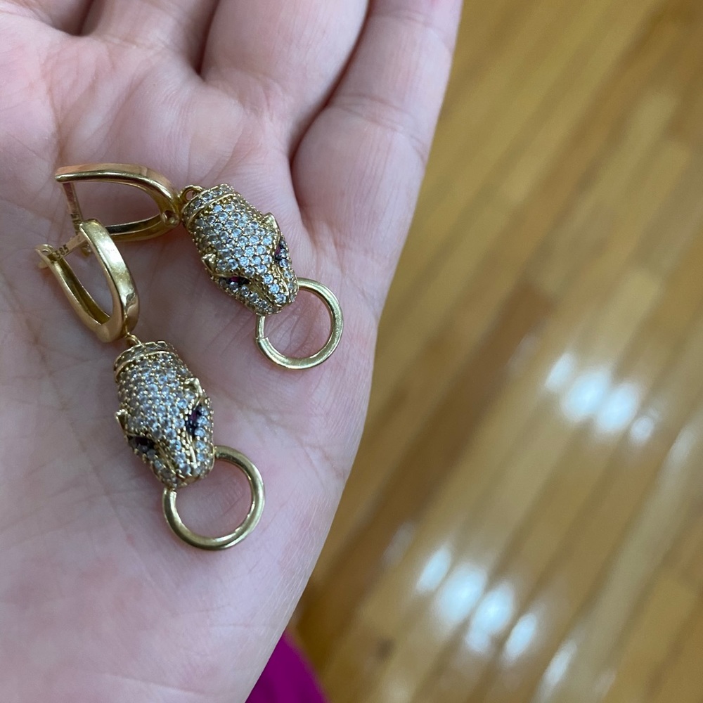 14k-585 gold panthere earrings